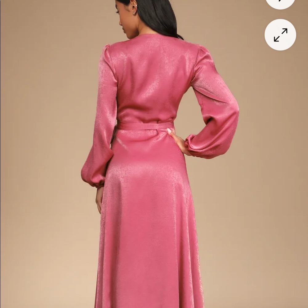 Lulus satin wrap dress